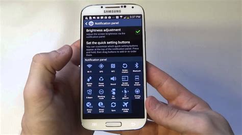 Samsung Galaxy S4 How To Re Arrange Shortcut Icons On The Notification