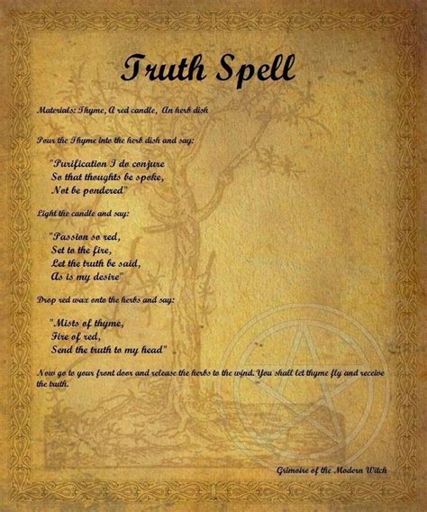 Truth Spell Wiccan Spell Book Spells Witchcraft