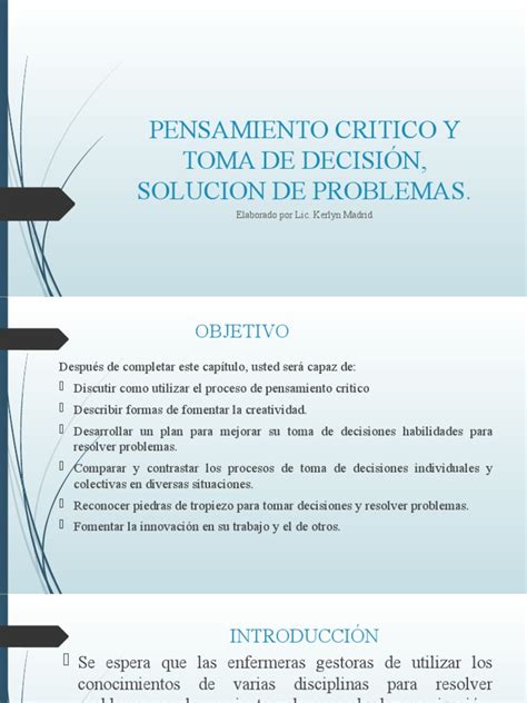 Pensamiento Critico Y Toma De Decisión Solucion Km 2019 Pdf