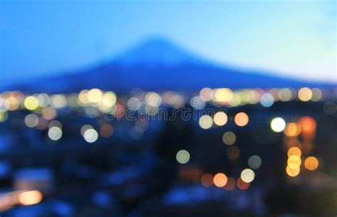 J v eimi fukada and her step father japan bus vlog pls subcrible. Mt. Fuji With Bokeh At Night In Fujiyoshida, Japan Stock ...