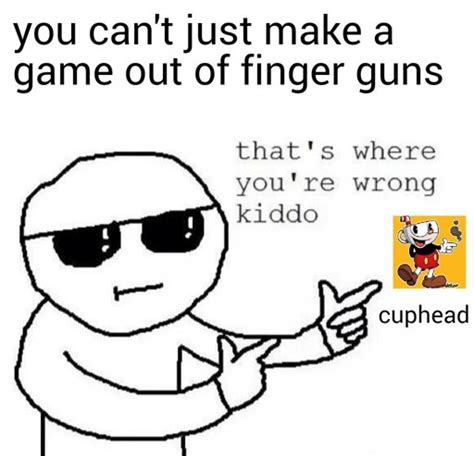 Cuphead Vs Finger Gun Meme Memes Amino