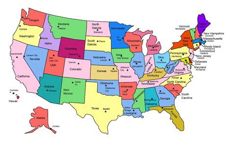 Mapa De Estados Unidos Con Nombres Y Sin Nombres