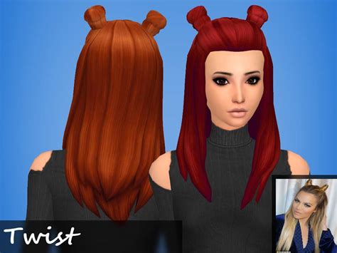 Sims 4 Hairs ~ Mikerashi Twist Hair