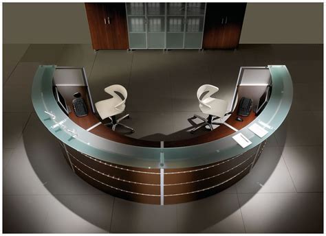 Glass Top Curved Reception Desk