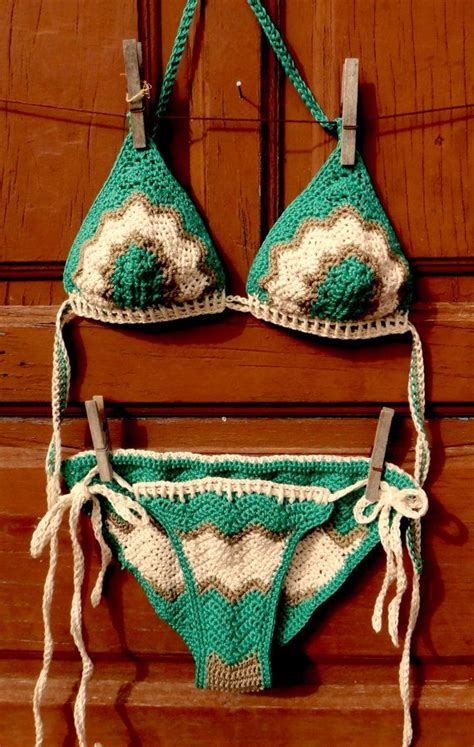 crocheted bikinis top and bottom by capitanauncino on etsy €60 00 bikini de ganchillo