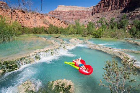 Floating At The Top Of Navajo Falls Arizona By Wandering Wheatleys