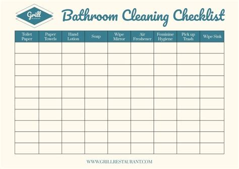 Sample Restroom Checklist Template Bcjournal Restroom Cleaning Log