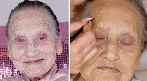 80 Year Old Grandmother Lets Her Granddaughter Do Her Make Up And Ends