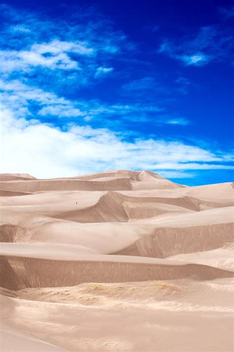 Sand Dune With Blue Sky Great Sand Dune National Park Colorado Stock