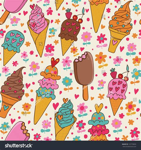 Maybe you would like to learn more about one of these? Tasty Seamless Pattern Made Yummy Ice Stock Vector ...