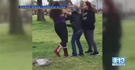 Caught On Camera Mom Holds Back 13 Year Old Urges Daughter To Fight Cbs Sacramento