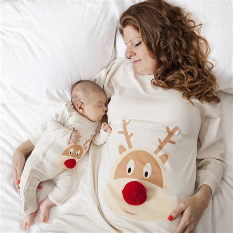 Christmas Pyjamas Mum And Baby Reindeer Print By Pj Mamma