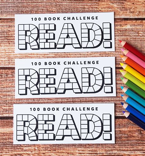 100 Book Reading Challenge Bookmarks Artsy Fartsy Mama