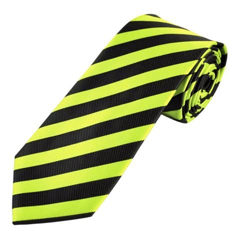 Black And Lime Green Striped Mens Tie From Ties Planet Uk