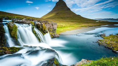 38032 views | 32305 downloads. Wallpaper Reykjavik, Iceland, waterfall, river, mountain ...
