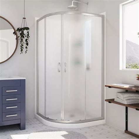Dreamline Prime 36 Inch X 76 34 Inch Frosted Glass Shower Enclosure In Brushed Nickel Ba