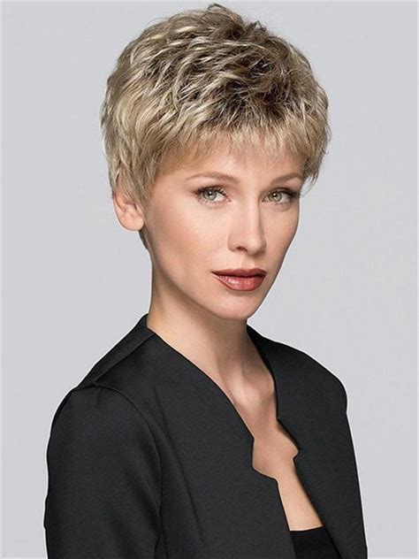 Asymmetrical long bangs work well on broad faces making them appear narrower. Short Pixie Layered Synthetic Lace Front Wig Mono Crown ...