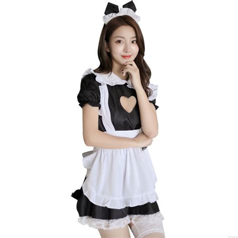 Sexy Love Hollow Lace Maid Cosplay Maid Costume Dress Maid Uniform Temptation Hot Teenage