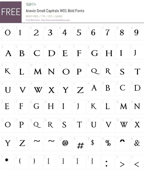 Anavio Small Capitals W01 Bold 100 Fonts Free Download