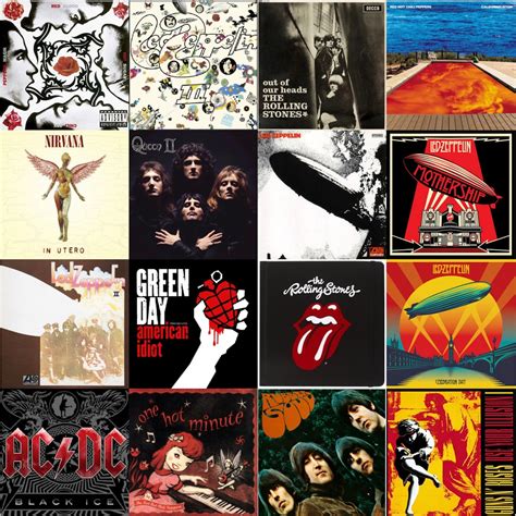 50 Rock Album Cover Wall Collage Digital Music Digital Etsy