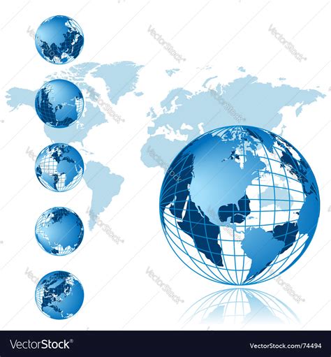 World Map 3d Globe Series Royalty Free Vector Image