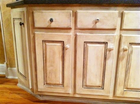 Wipe it off with just water to remove as much debris as possible. Distressed cabinets with French linen and Old White. Clear ...