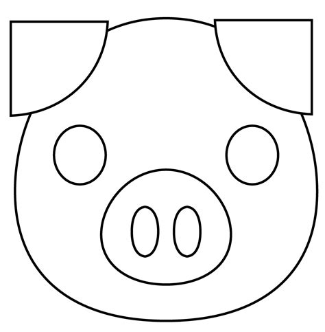 Pig Face Emoji Coloring Page Colouringpages