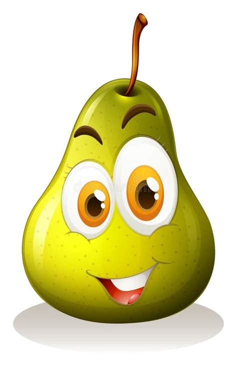 Green Pear With Happy Face Stock Vector Image 57483312