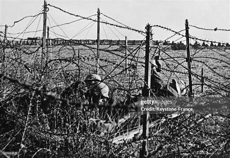 German Soldiers Cutting Enemy Barbed Wires On January 1940 During