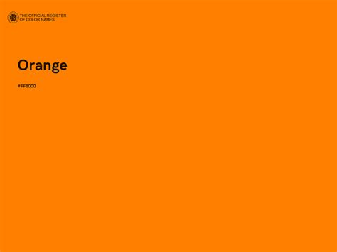 Orange Ff The Official Register Of Color Names