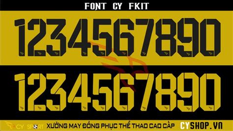 Font Number Kit Soccer Version 3 Cyshopvn On Behance Jersey Font