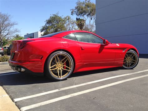 Check out this ferrari california that came in for a custom stereo and new touchscreen where we had to dissemble half of the interior to accomplish what the customer wanted. Custom Painted Wheels for Ferrari - Giovanna Luxury Wheels