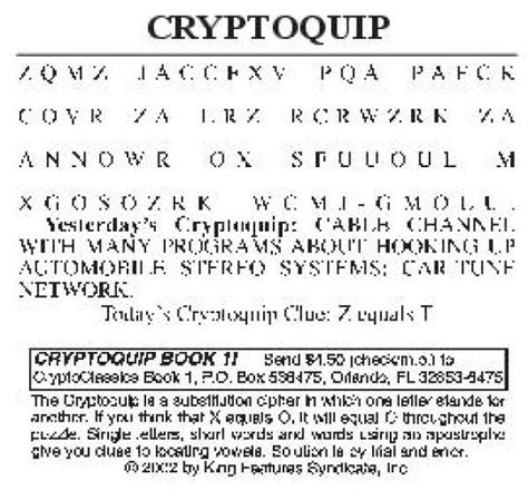 Daily Cryptoquip Printable Printable World Holiday
