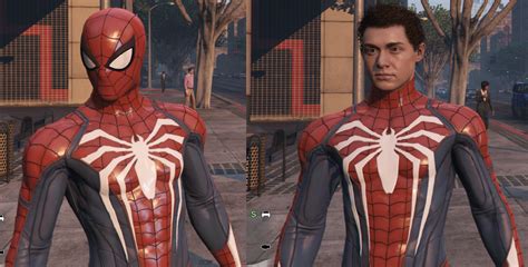 Spider Man Ps4 Peter Parker Advanced Suit 2 In 1 Ped Gta5