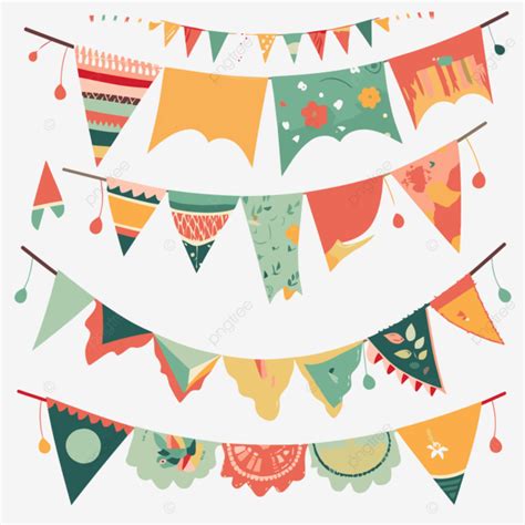 Bunting Clipart Vector In The Style Of Playful And Whimsical Scenes