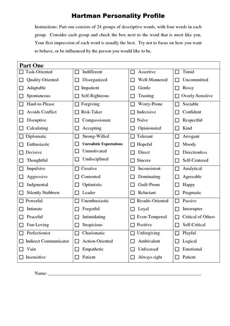 Free Printable Personality Test For Team Building