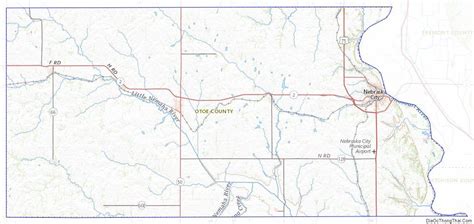 Topographic Map Of Otoe County Nebraska Nebraska