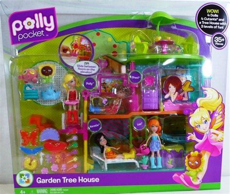 Polly Pocket Garden Tree House Playset 35 Pieces Included