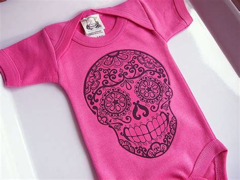Trendy Baby Girl Skull Clothes 3 6 9 Month Hot Pink Day Of The Etsy