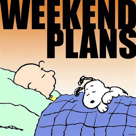 Weekend Plans Charlie Brown And Snoopy Sleeping Peanuts Cartoon
