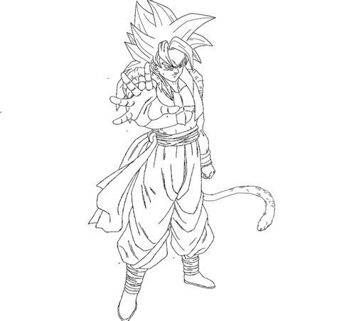 Gogeta Ssj4 Lineart By Thesexychurro On Deviantart