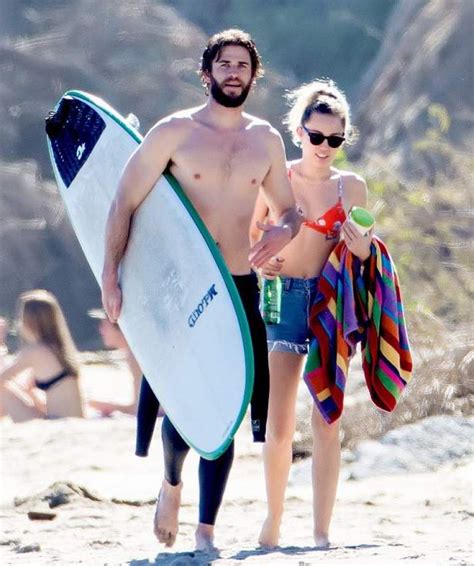 Miley Cyrus And Liam Hemsworth At A Beach In Malibu 03012017 Hawtcelebs