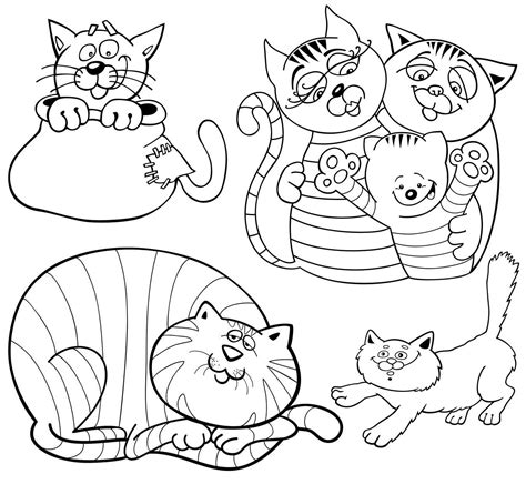Ausmalbild tiere vier schmetterlinge kostenlos ausdrucken. Ausmalbild Tiere: Viele Katzen zum Ausmalen kostenlos ...