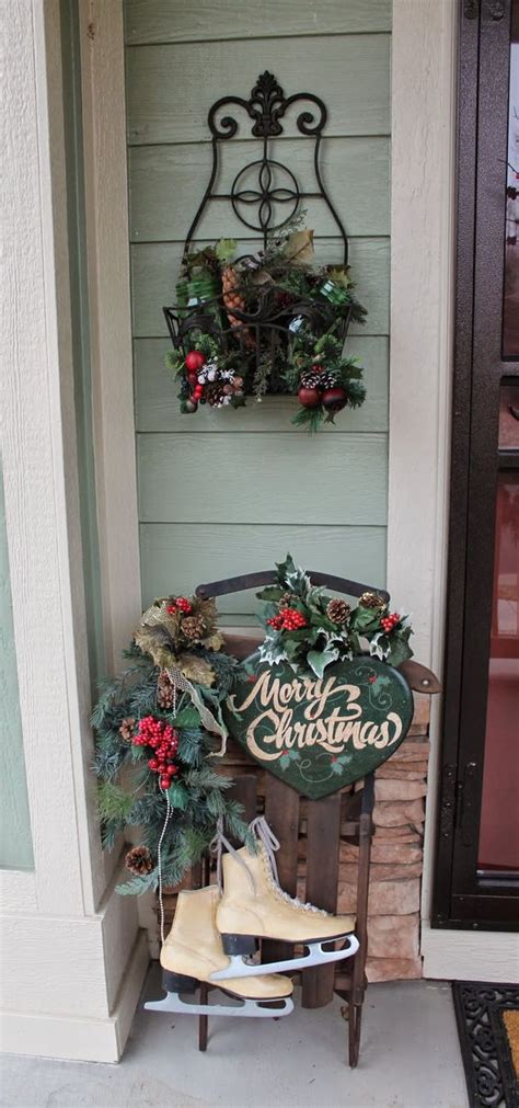 Usually made from evergreens, wreaths. Front porches, Christmas home and Porches on Pinterest