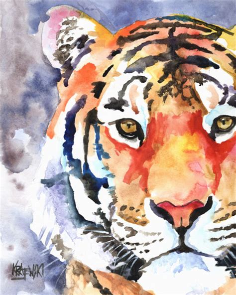 Tiger Art Print Of Original Watercolor Painting 11x14 Signed Etsy