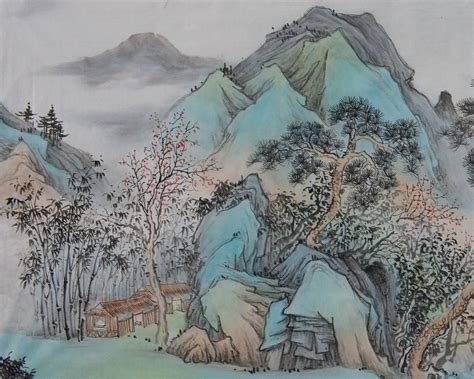 Hand Painted Ink Wash Shan Shui Painting Authentic Chinese Etsy