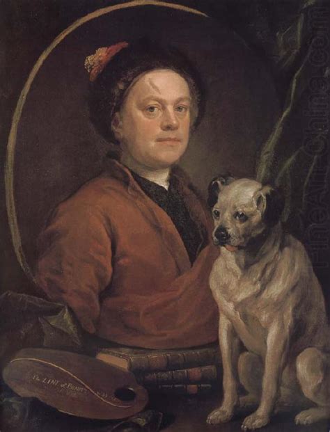 The Artist And His Dog William Hogarth Wholesale Oil Painting China