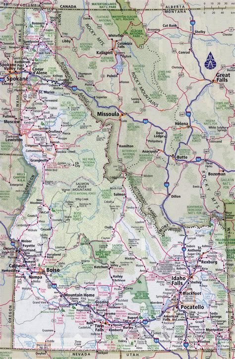 Detailed Administrative Map Of Idaho With Roads Highways And Major