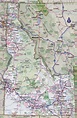 Large detailed roads and highways map of Idaho state with all cities ...