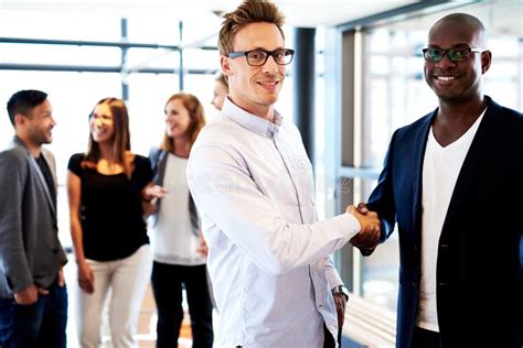Black Man And White Man Shaking Hands Stock Image Image Of